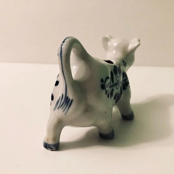 Vintage Delft Blue Colour Cow Creamer Pitcher Hand Painted  Holland - Picture 4 of 16